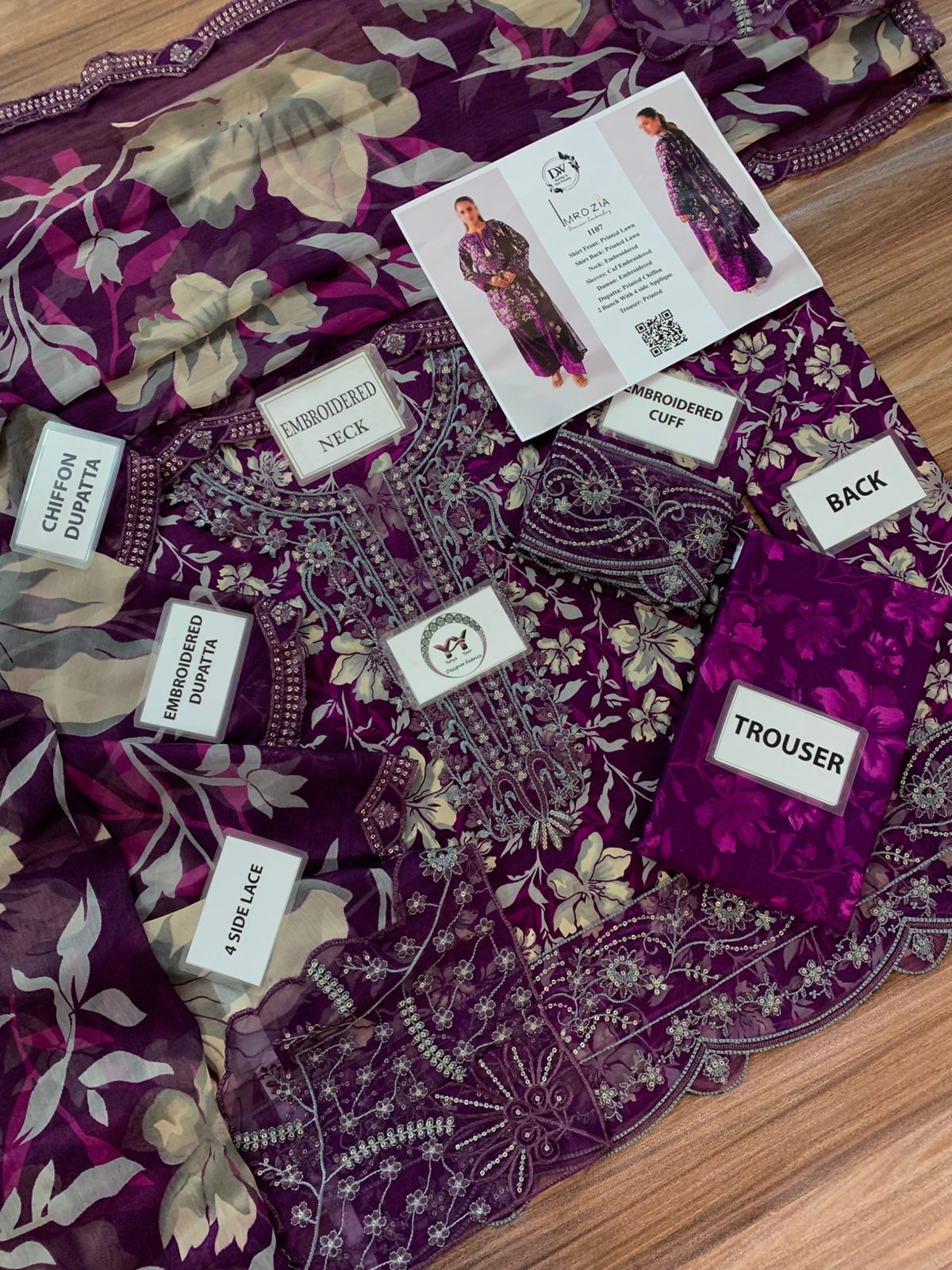 Imrozia Printed Embroidered Lawn 3PC Unstitched Memon Clothes